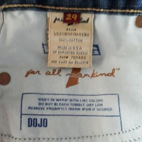 7 For All Mankind Dojo Mid Rise Relaxed Straight Legged Cropped Jeans Size 29 - Picture 4 of 11